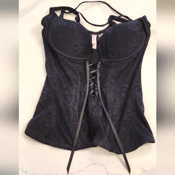 NWT Black Pushup Corset - "Boning" Supports Front & Back for Smooth Profile - Picture 13 of 16